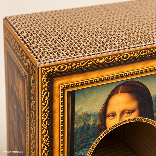 Mona Cat – Casa rascador para gatos con diseño Mona Lisa