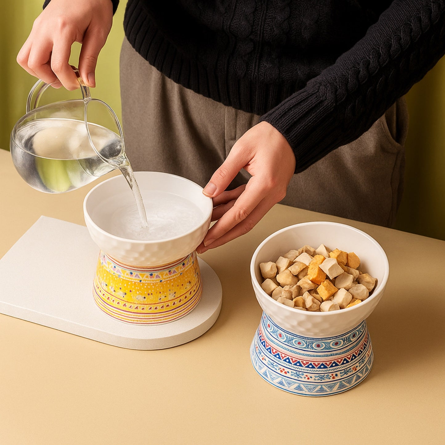 CeramiTribe Bowl Comedero Elevado de Cerámica