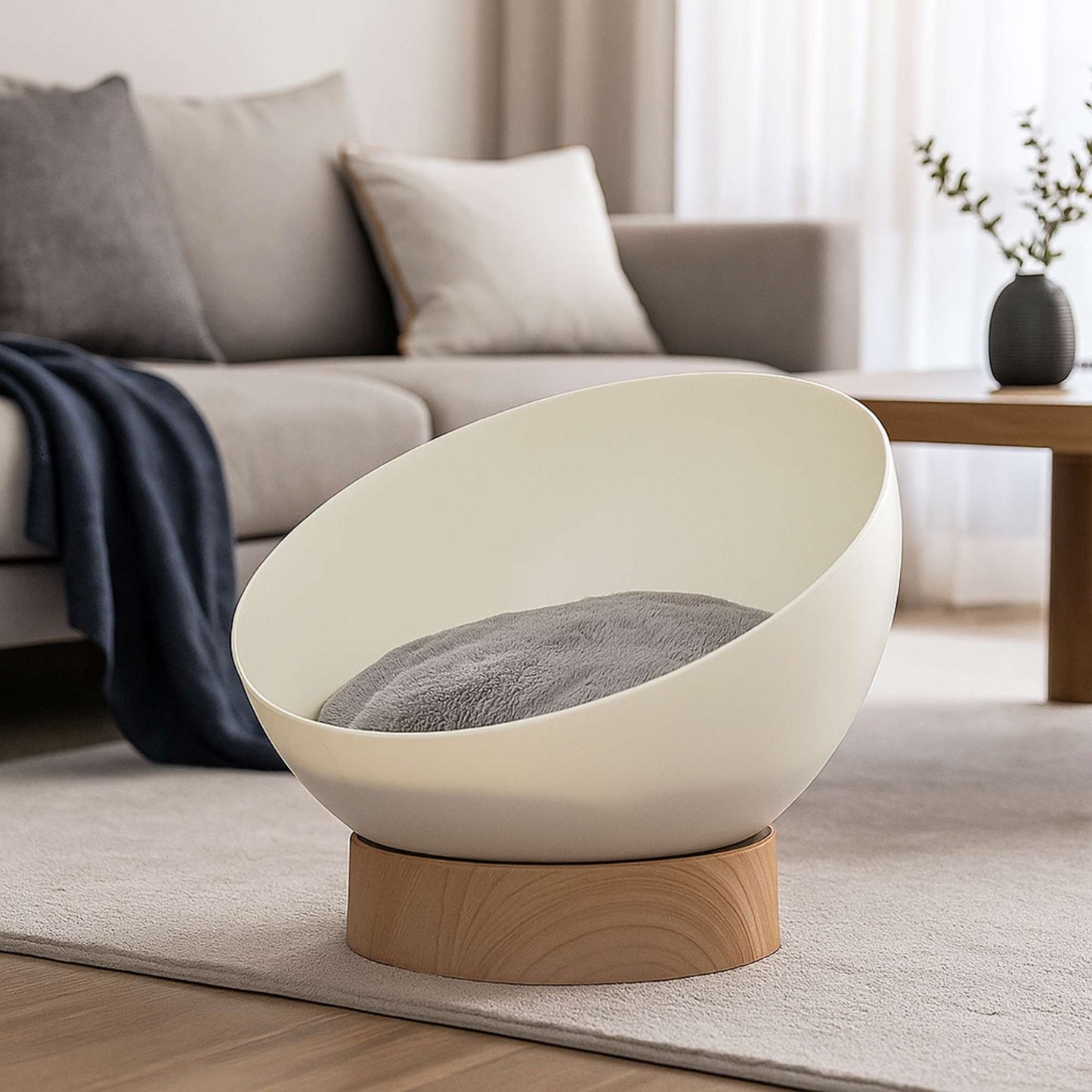 MoonRest - Cama con Base de Madera para Gatos