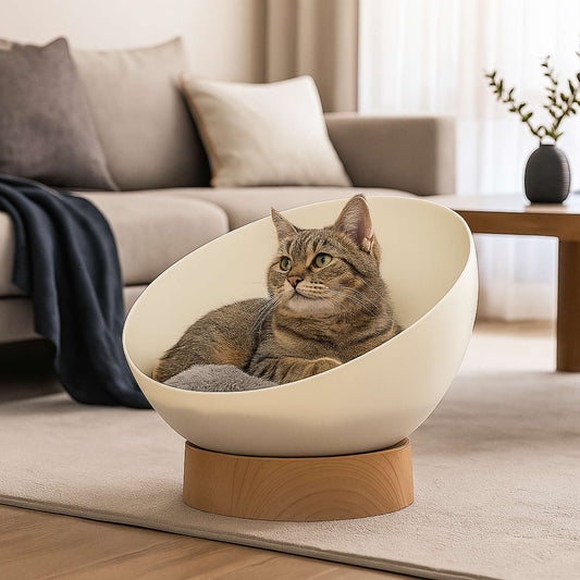 MoonRest - Cama con Base de Madera para Gatos