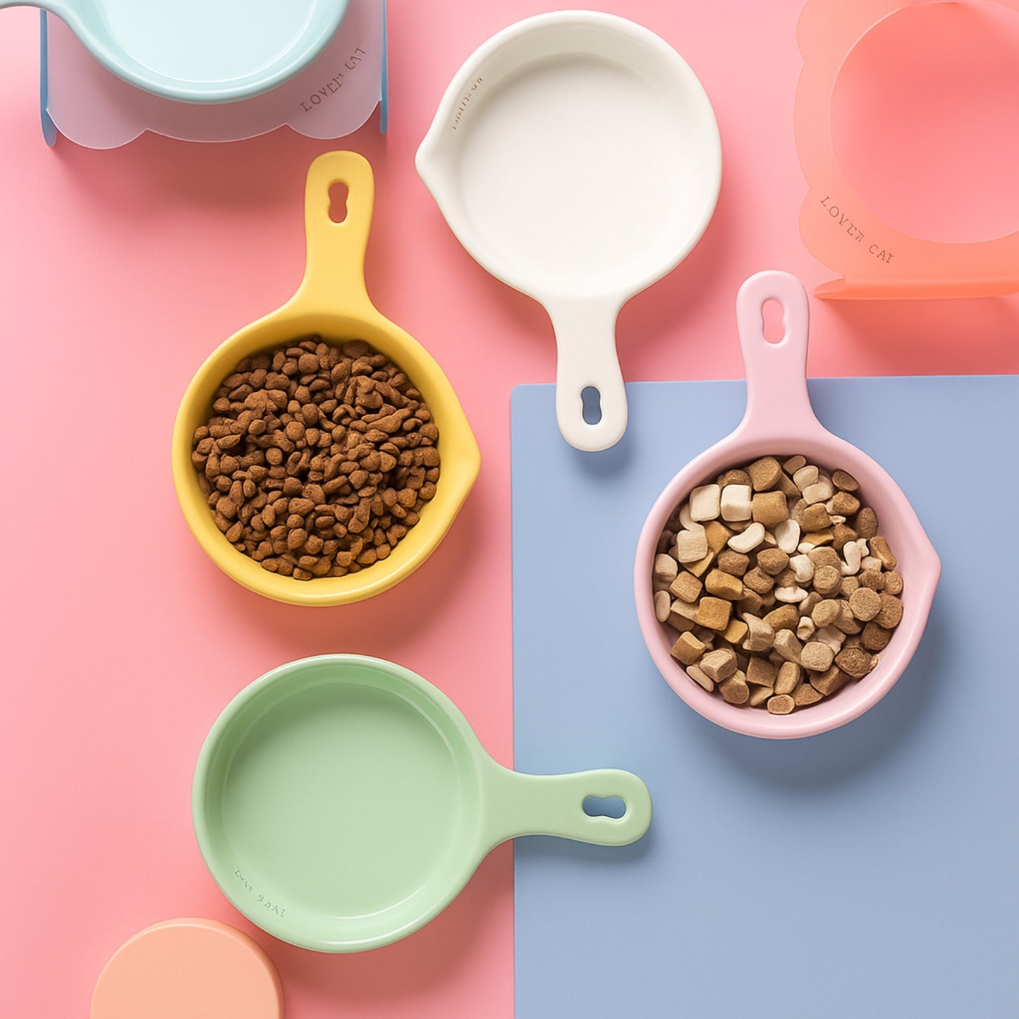 Lovely Cat Rainbow Dish Plato de Cerámica para Gatos
