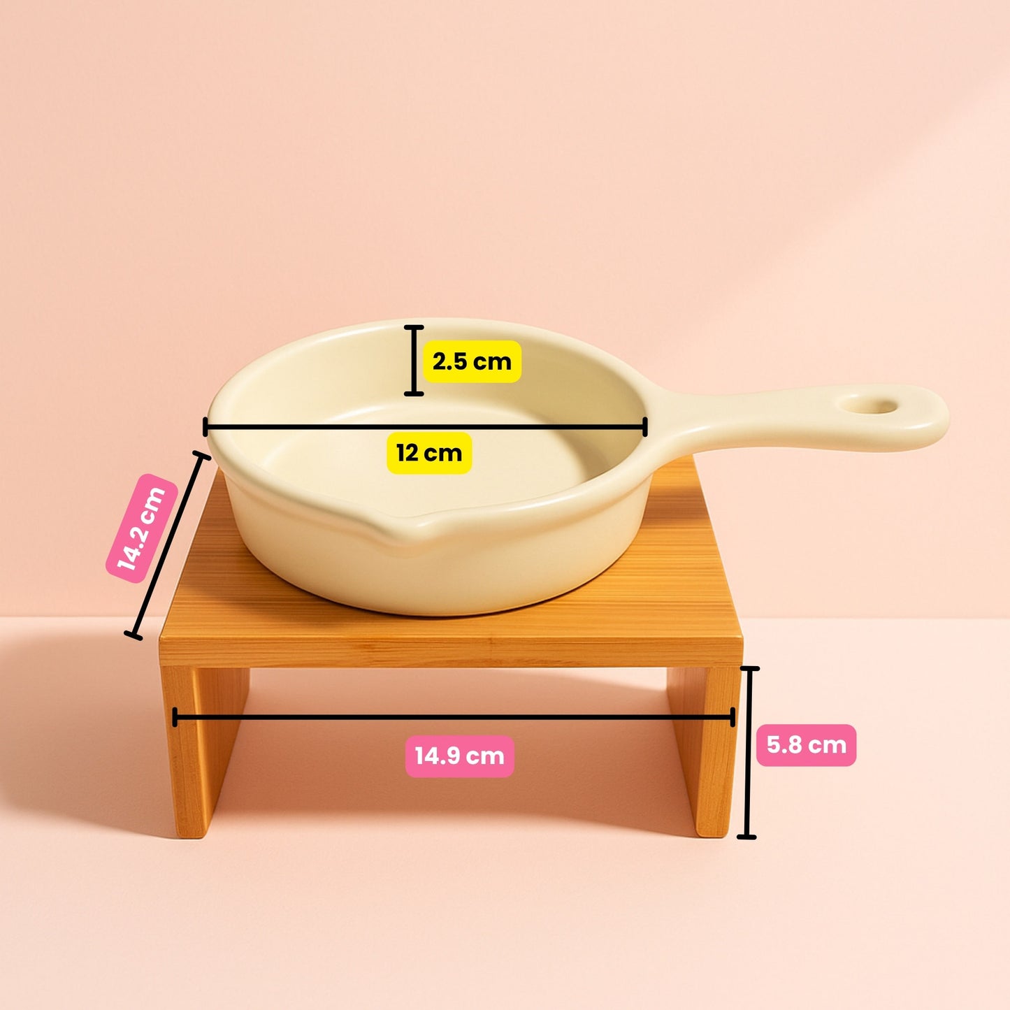 Lovely Cat Gourmet Dish Plato de Cerámica con Base de Madera