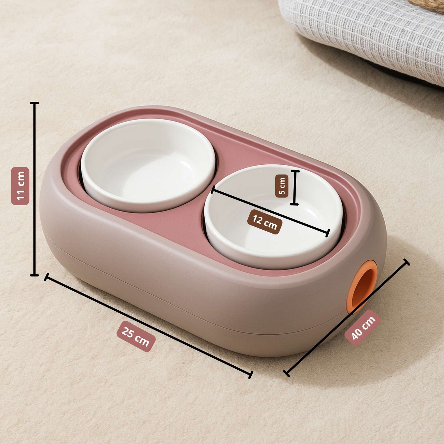 DualFeast - Platos dobles elevados ajustables para perros