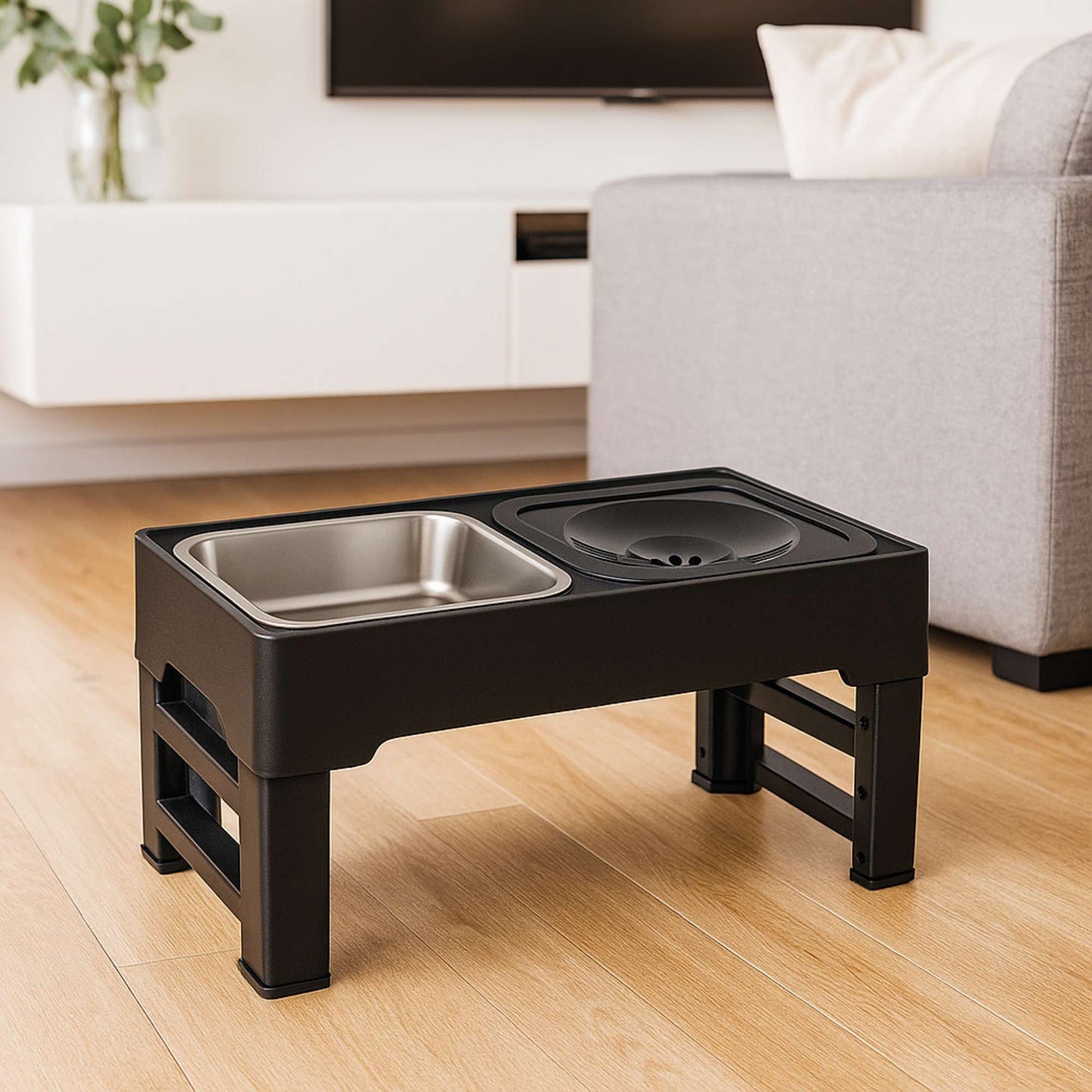 PawLevel - Comedero doble elevado ajustable para perro
