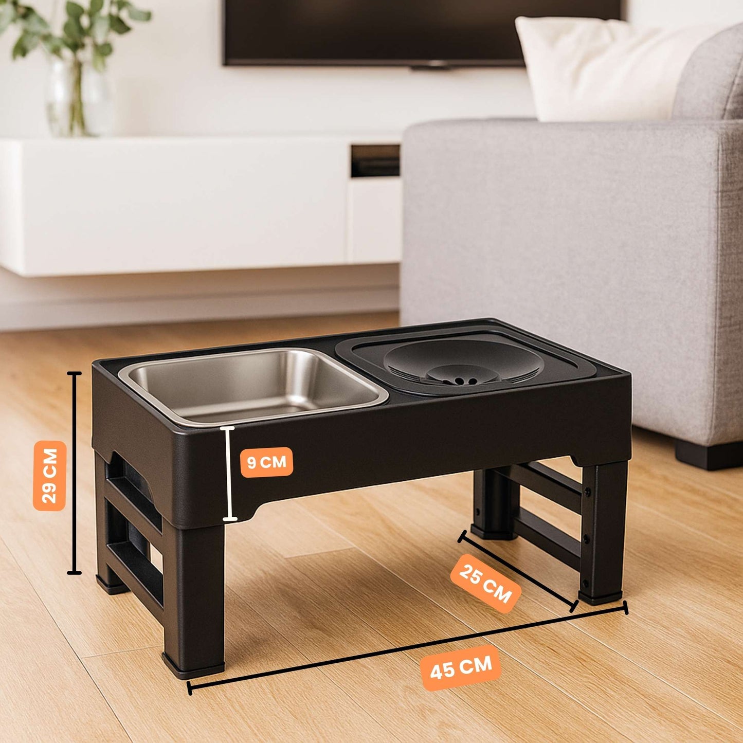 PawLevel - Comedero doble elevado ajustable para perro
