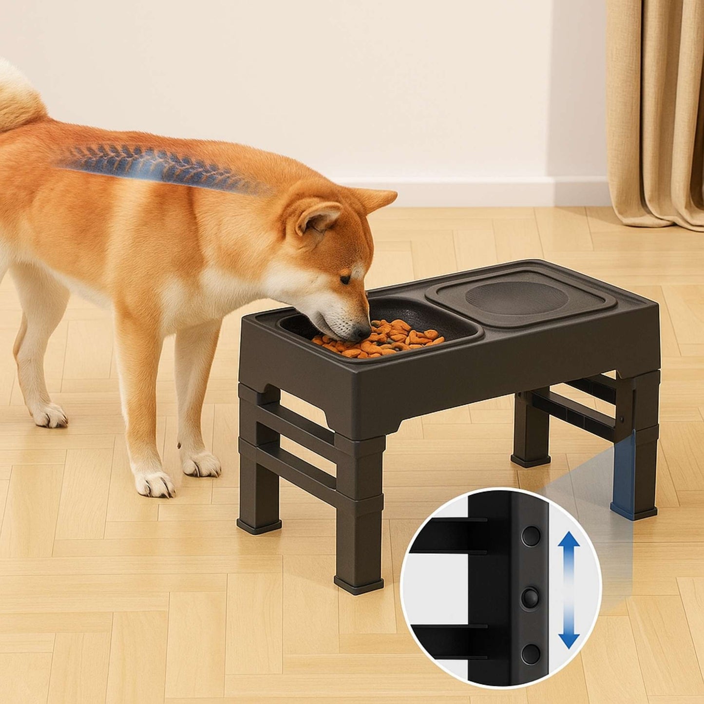 PawLevel - Comedero doble elevado ajustable para perro