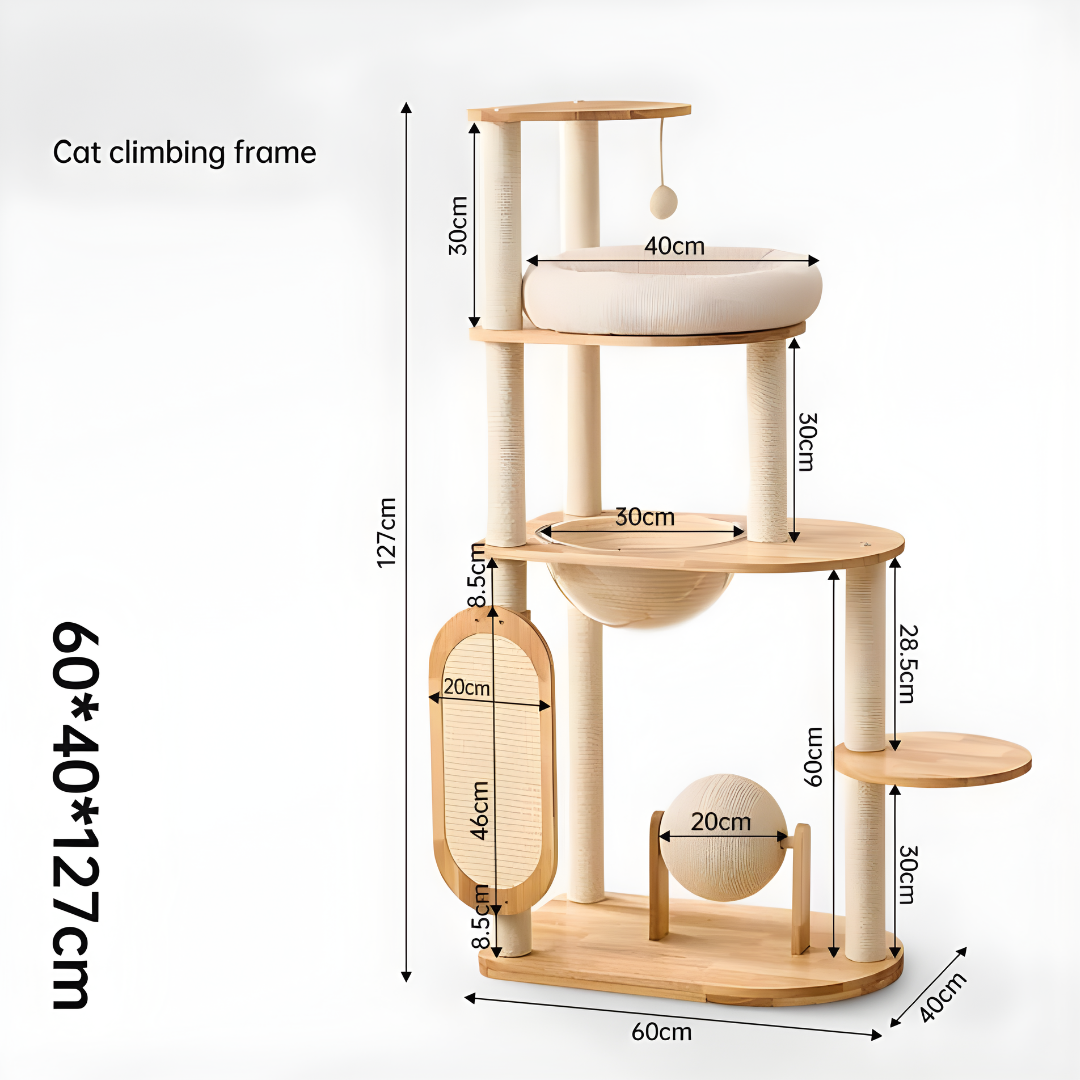 Tower Cat- Rascador y Torre de Juego para Gatos