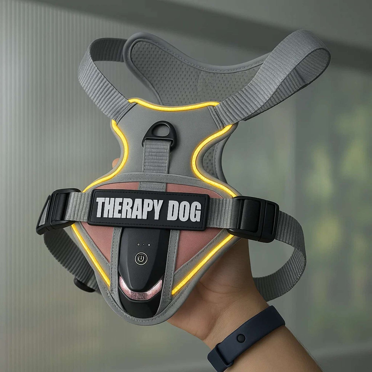 GlowFit - Pechera LED Antitirones Ajustable para Perros