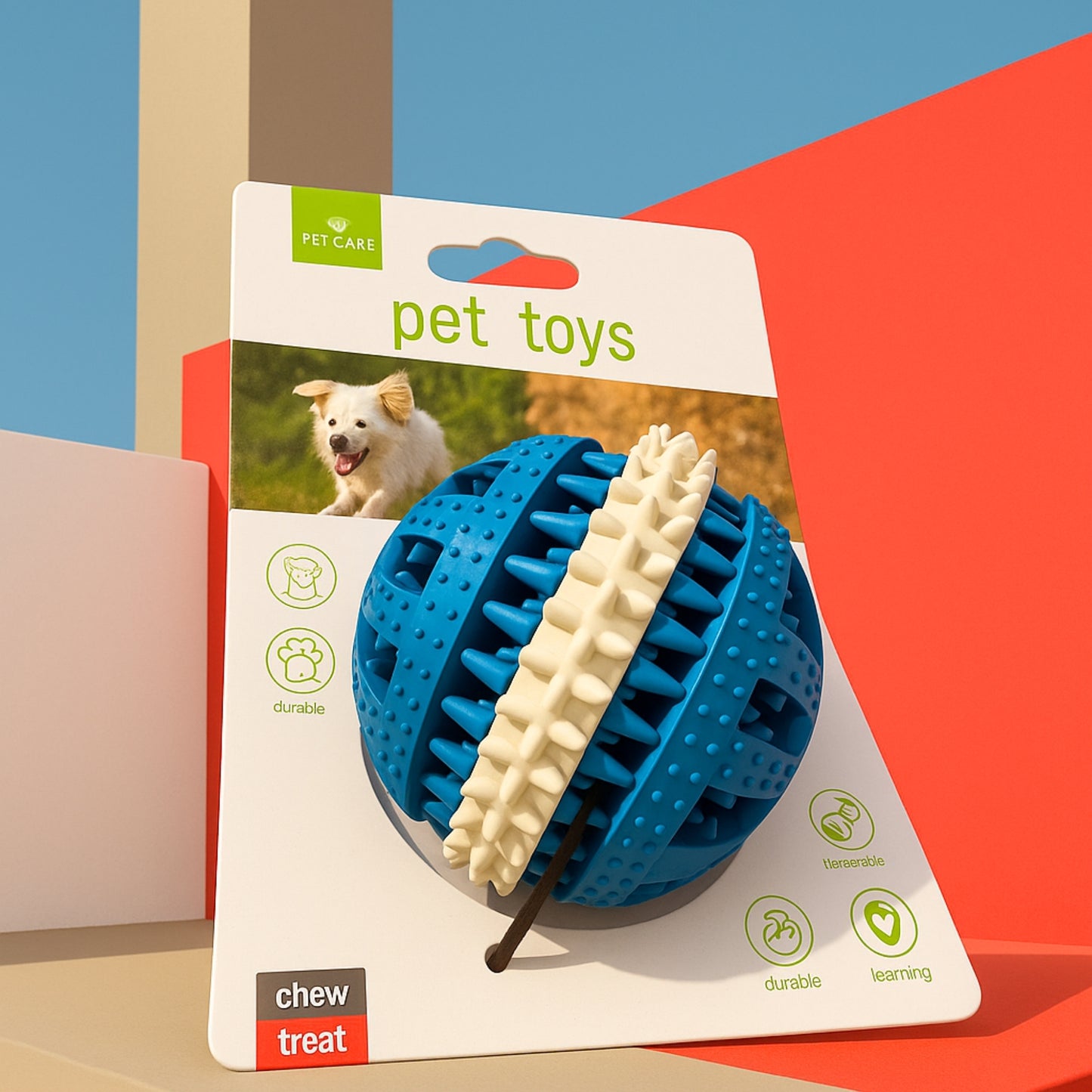 ChewBall 360 – Pelota Masticable para Perros con Limpieza Dental