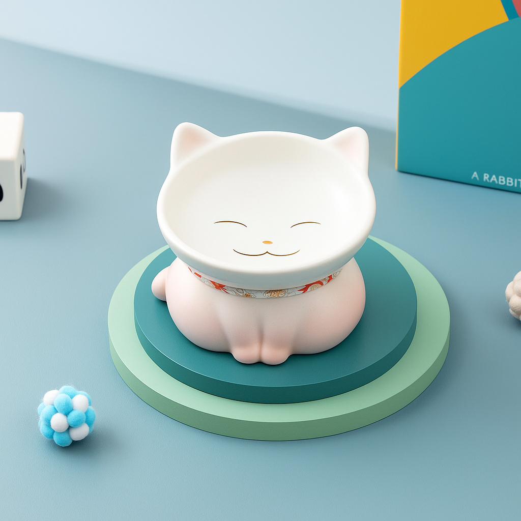 MichiSonrisa – Comedero de Cerámica Para Mascotas