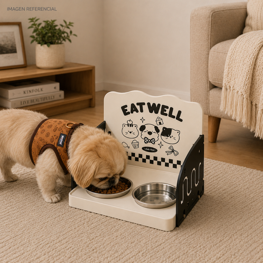 Estación de Alimentos para mascotas_ mesa comedor