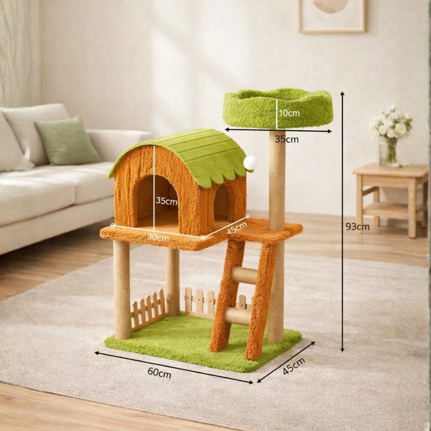 Forest Cat House - Árbol Rascador para Gatos con Casa y Cama