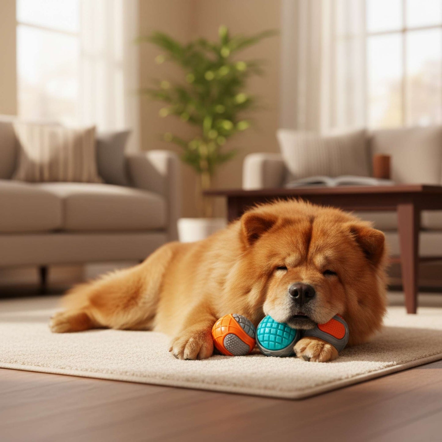 WaffleBall - Juguete Pelota de Jebe Masticable para Perros