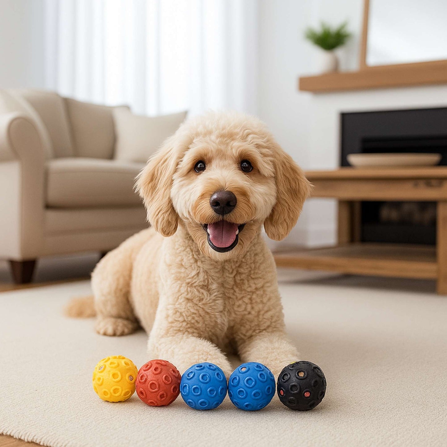 CrazyMoon - Juguete Pelota de Goma Texturizada para Perros