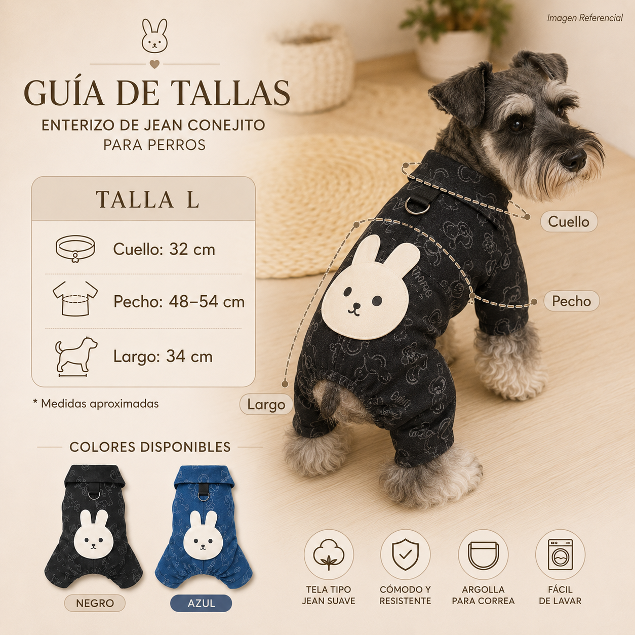 Bunny Denim- Ropa para perros