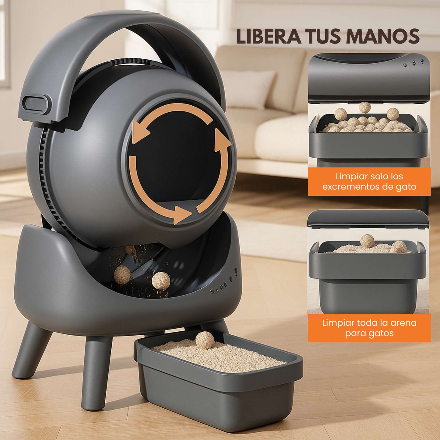OrbitPet - Arenero Smart Autolimpiante para Gatos