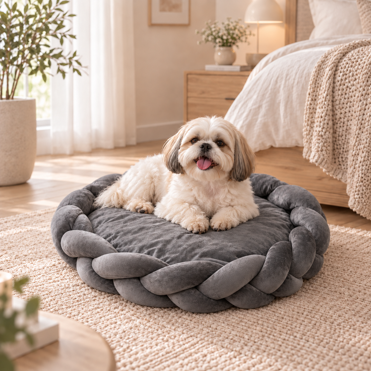 Cama Abrazo Trenzado- Cama para perros y gatos