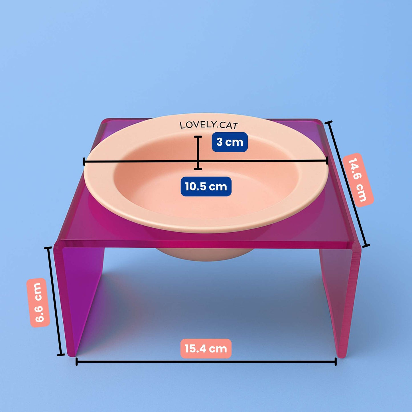 CeramiAcryl Bowl Comedero Elevado de Ceramica y Plastico