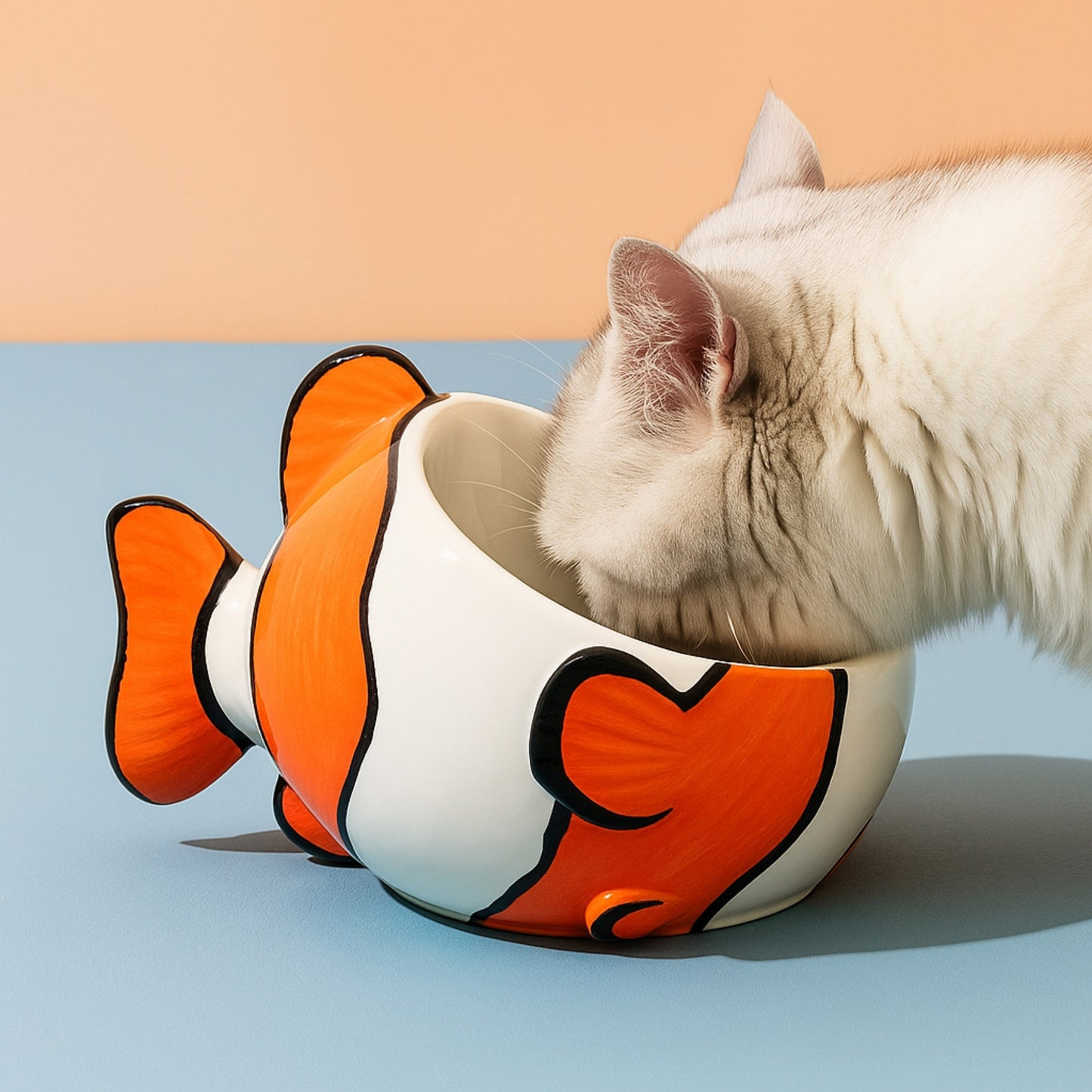 ClownFish Bowl Comedero de Cerámica con Diseño de Pez
