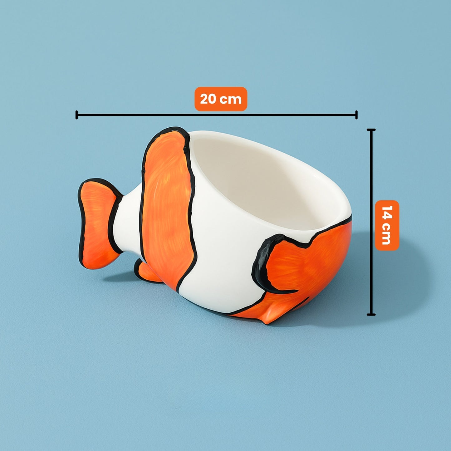 ClownFish Bowl Comedero de Cerámica con Diseño de Pez