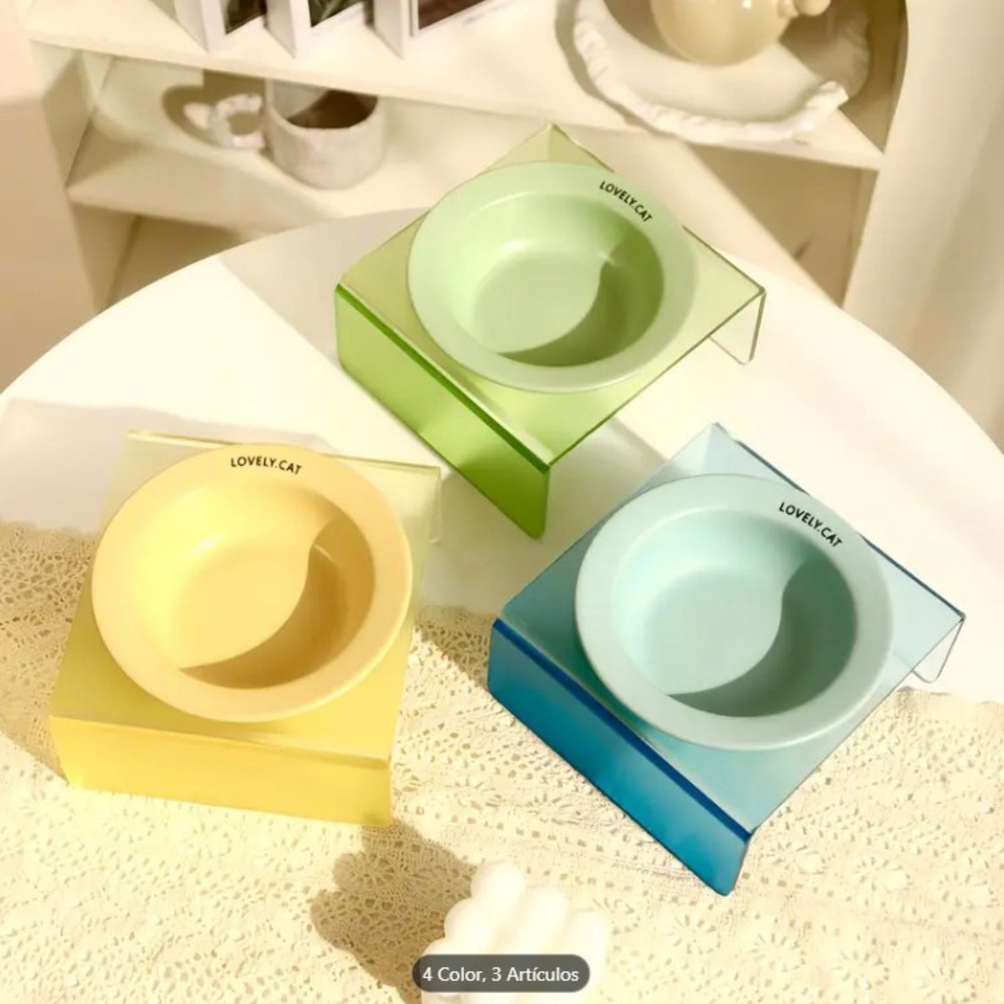 CeramiAcryl Bowl Comedero Elevado de Ceramica y Plastico