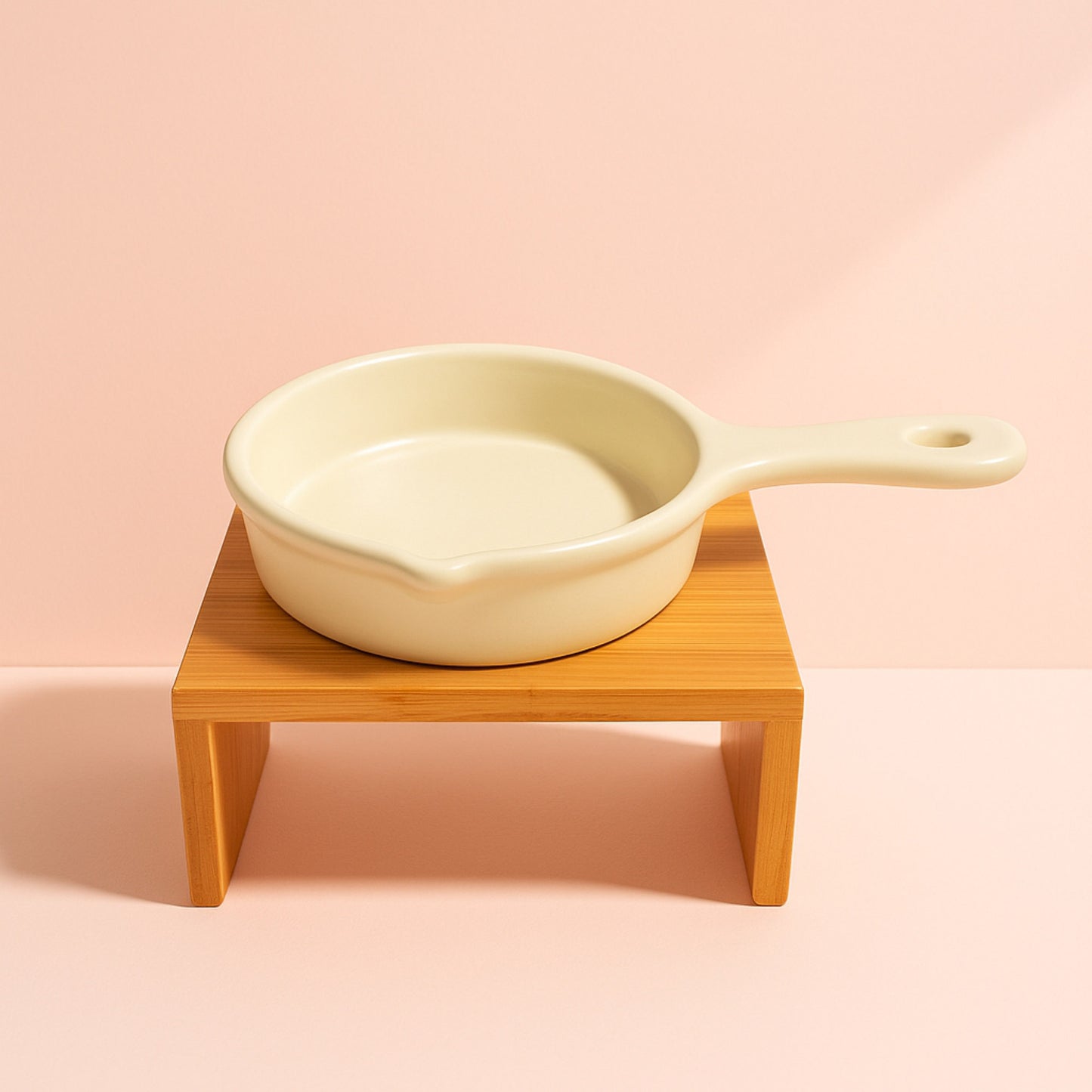 Lovely Cat Gourmet Dish Plato de Cerámica con Base de Madera