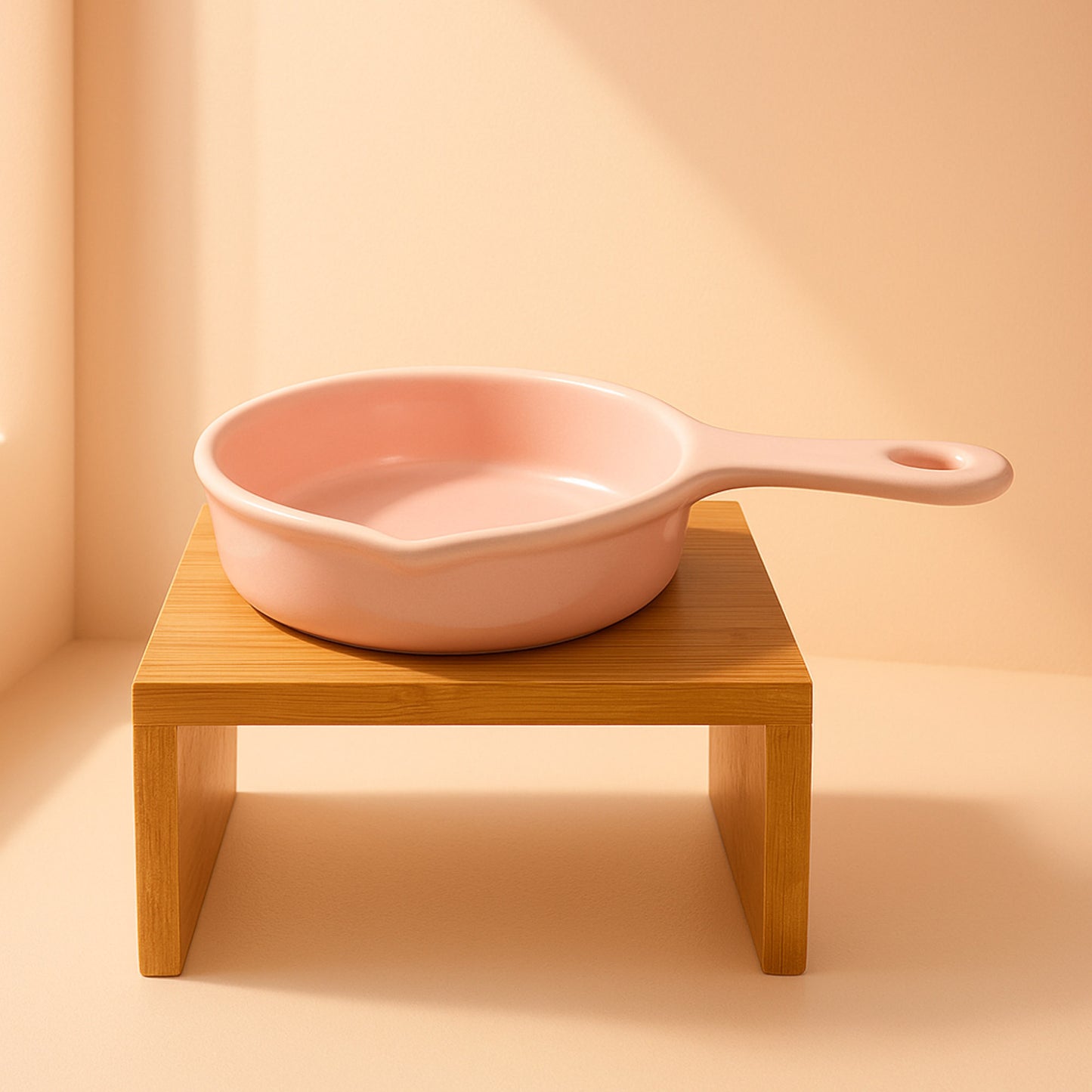 Lovely Cat Gourmet Dish Plato de Cerámica con Base de Madera