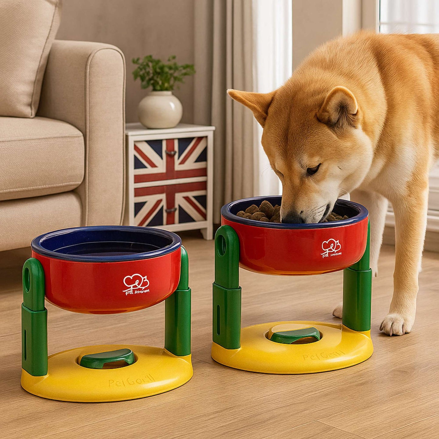 NoMove - Plato ajustable elevado con antideslizante para mascotas