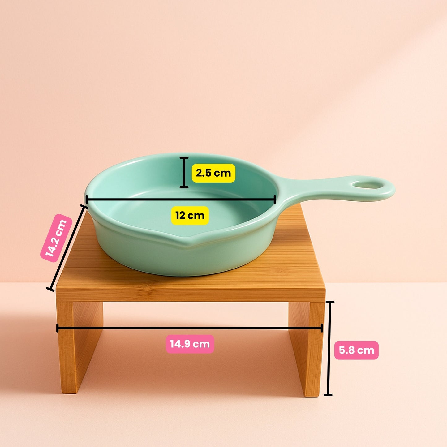 Lovely Cat Gourmet Dish Plato de Cerámica con Base de Madera