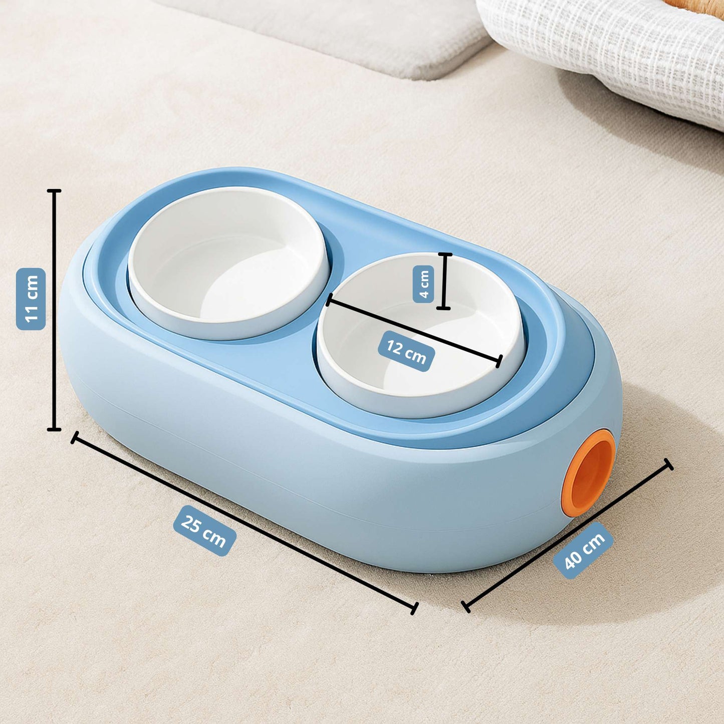 DualFeast - Platos dobles elevados ajustables para perros