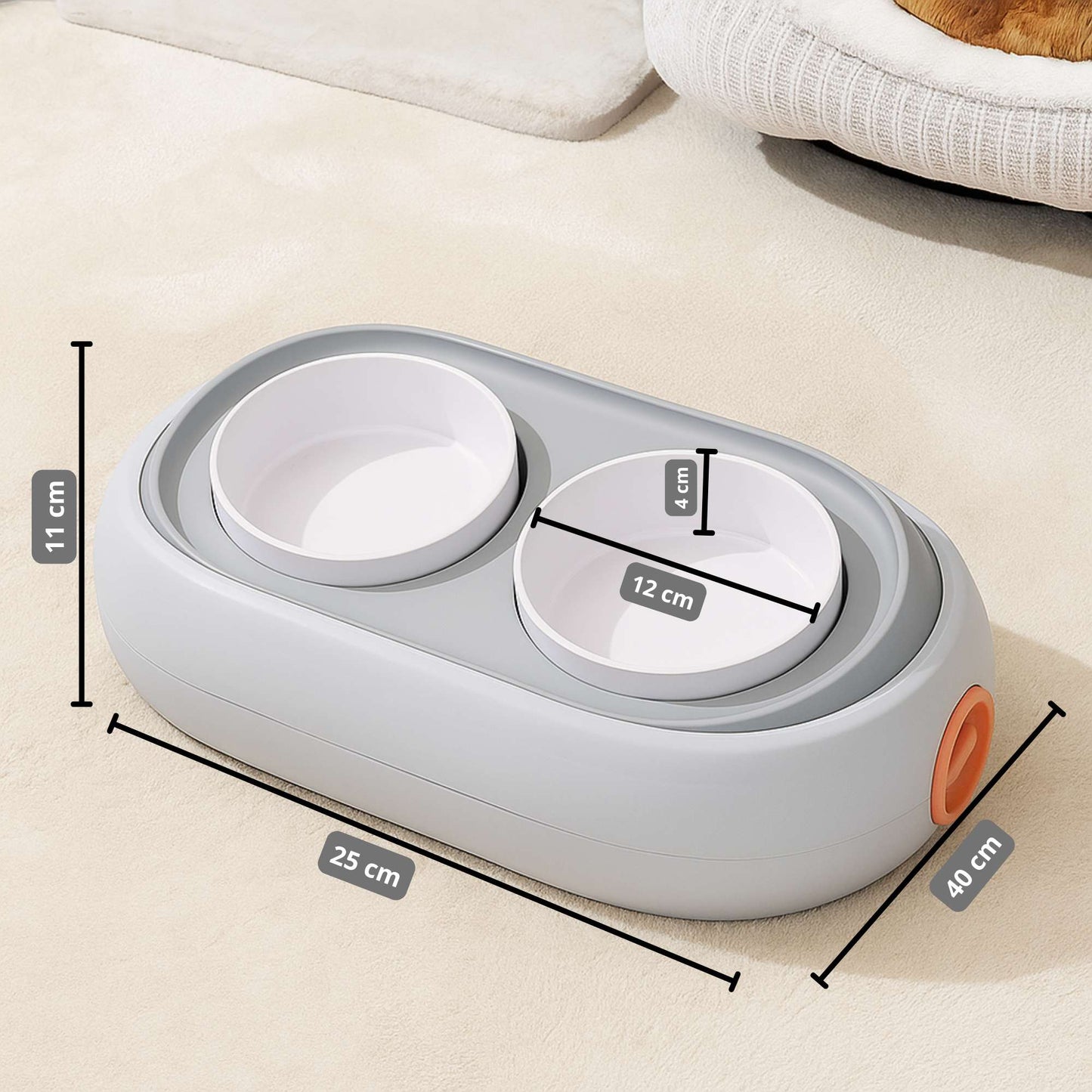 DualFeast - Platos dobles elevados ajustables para perros