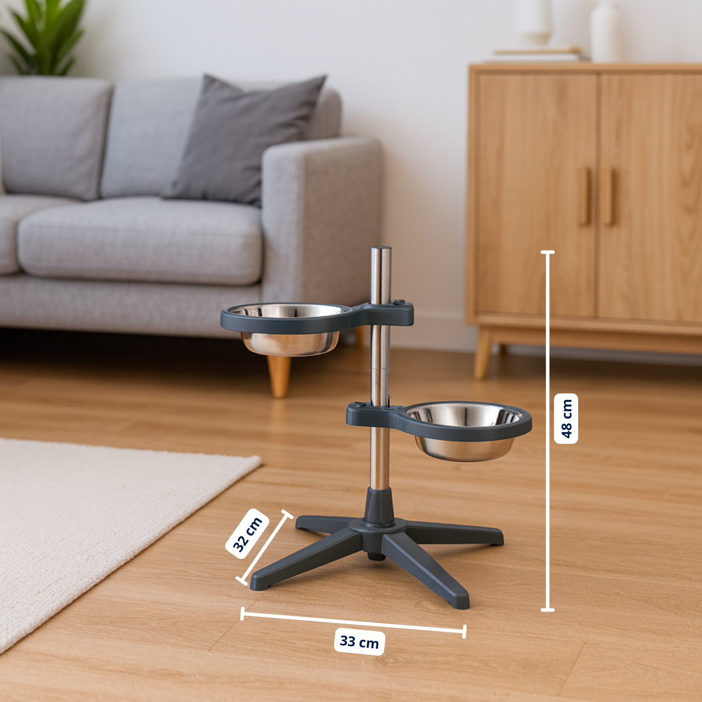 AlturaPup - Comedero Doble Elevado Ajustable para Mascotas