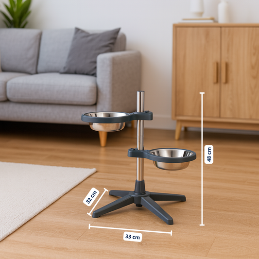 AlturaPup - Comedero Doble Elevado Ajustable para Mascotas