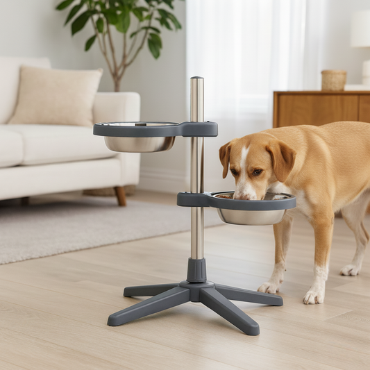 AlturaPaws - Comedero Doble Elevado Ajustable para Mascotas