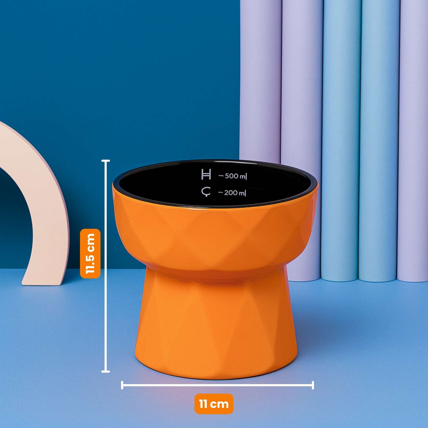 DiamantBowl Comedero Elevado con Diseño Geométrico