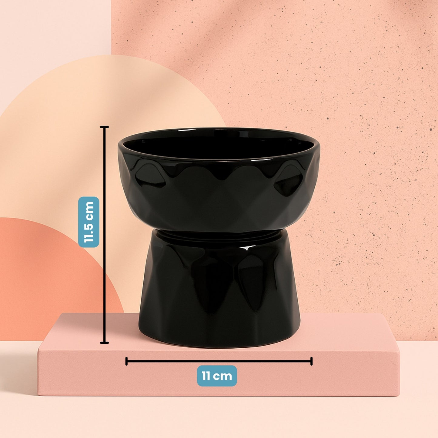 DiamantBowl Comedero Elevado con Diseño Geométrico