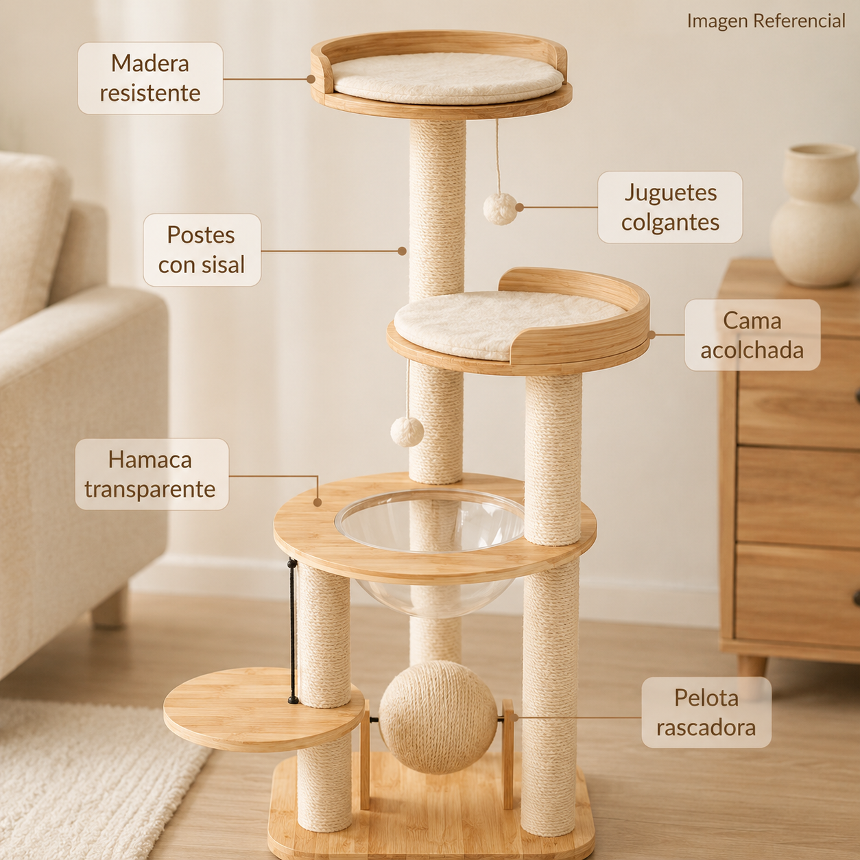Solid Wood Cat Tree- Rascador para Gatos