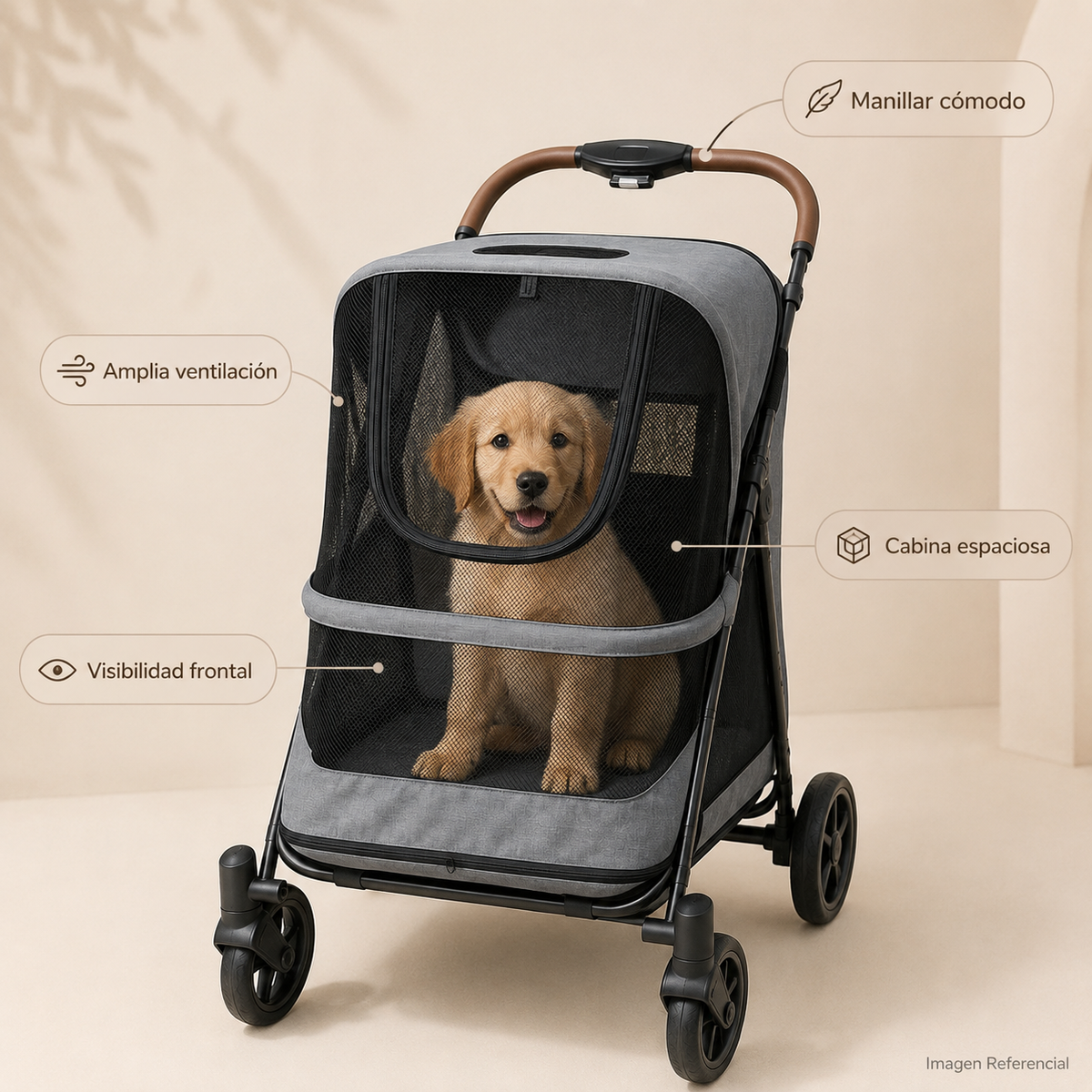 UrbanPawride - Coche Plegable Premium para Perros