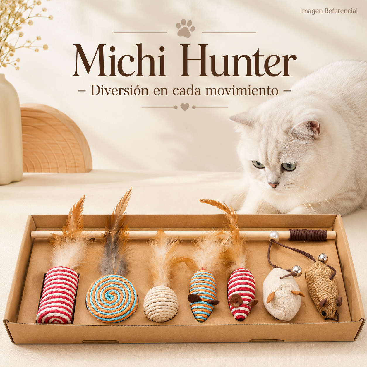 Michi Hunter- 8unidades jueguete para gatos