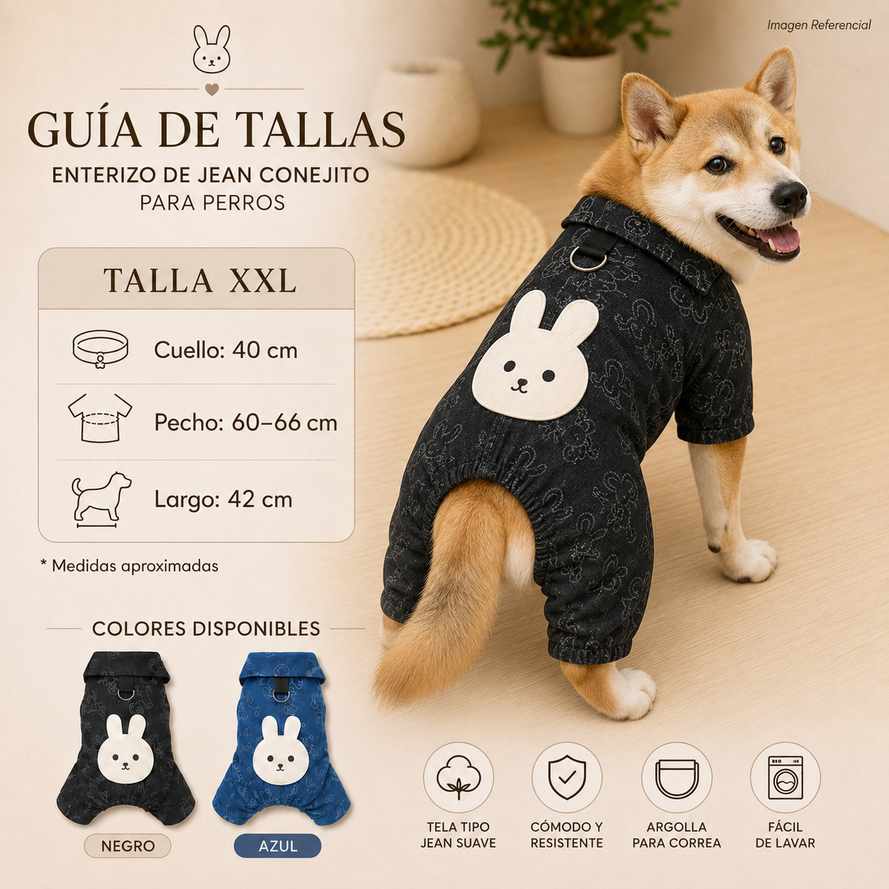 Bunny Denim- Ropa para perros