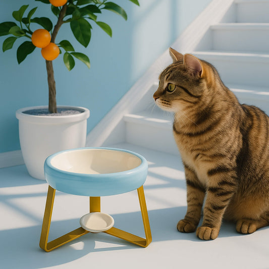 Altura Zen – Plato Elevado de Cerámica para Mascotas