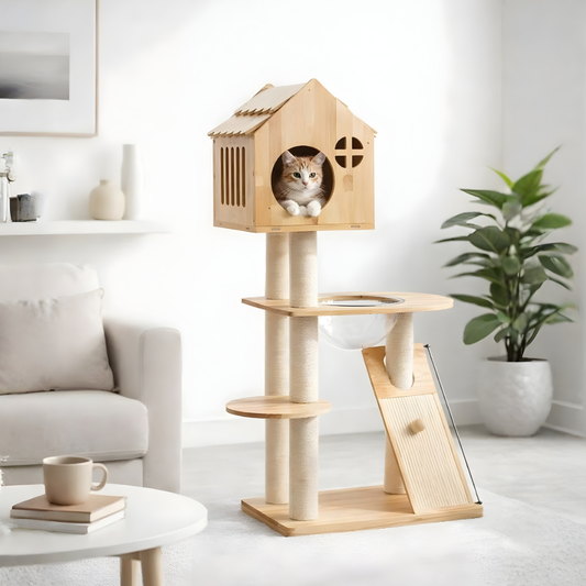 Cat Tree House- Rascador Mini Gimnasio Para Gatos