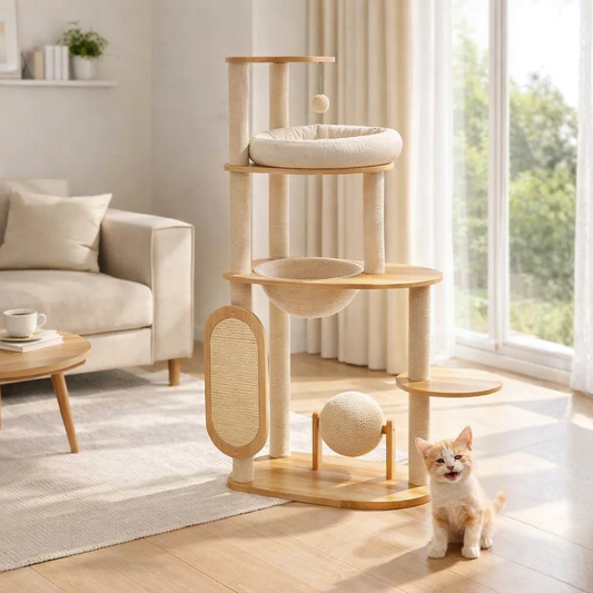Tower Cat- Rascador y Torre de Juego para Gatos