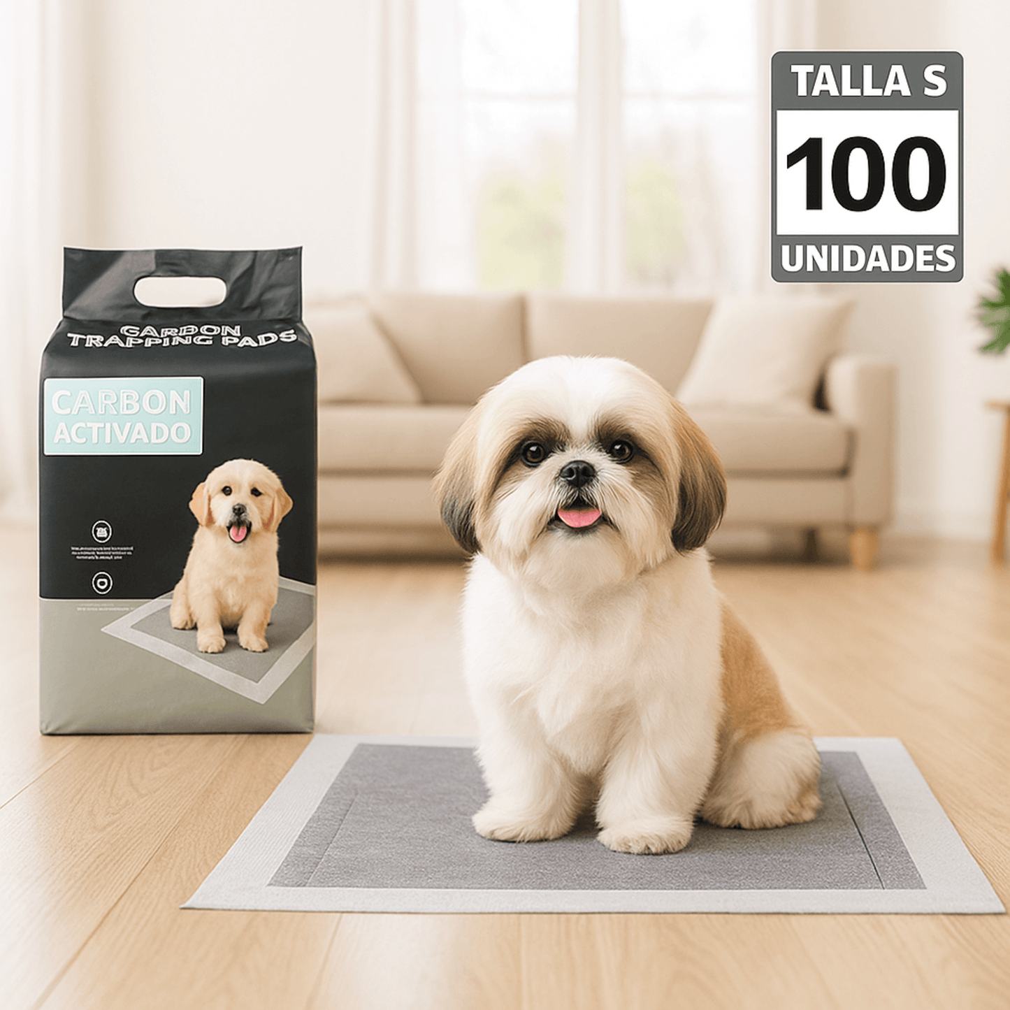 Pañal de Piso Carbón Activado - Talla S - 33 x 45 cm