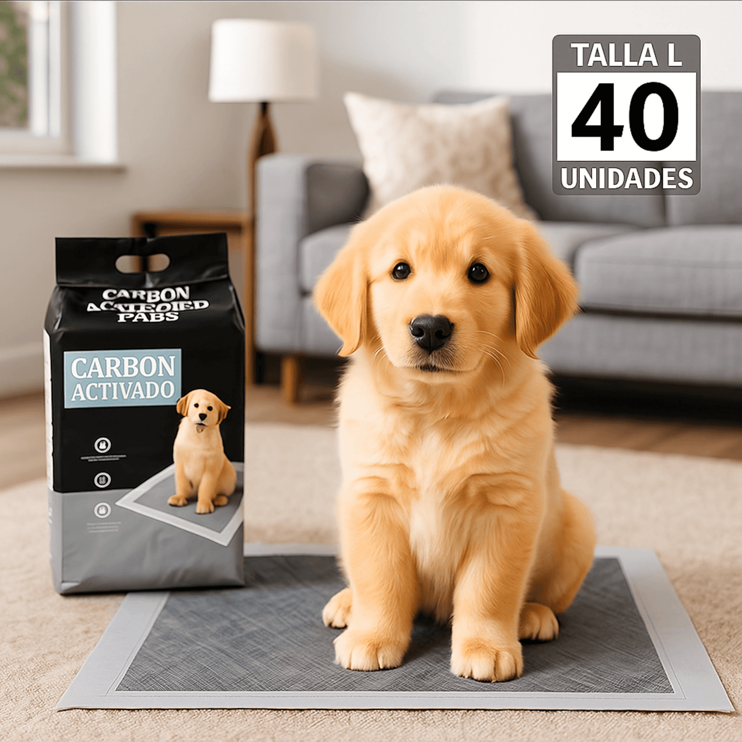 Pañal de Piso Carbón Activado - Talla L - 60 x 60 cm